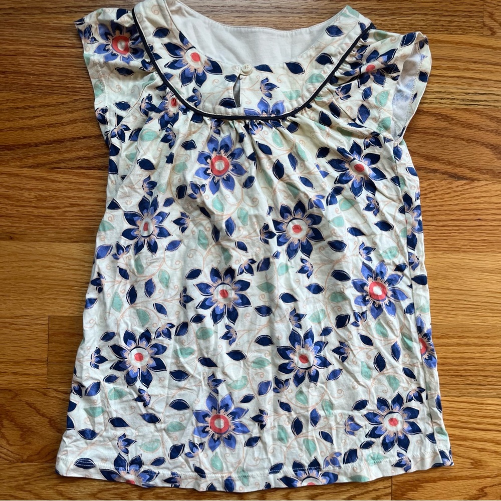 Tea Collection ivory floral print dress size 5